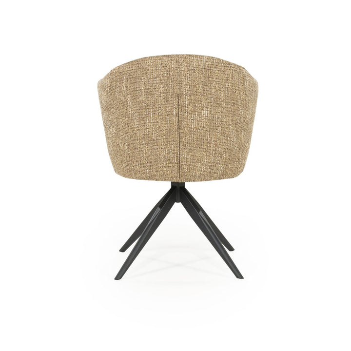 Stoel Connor – stof & metaal mosterd zwart donna