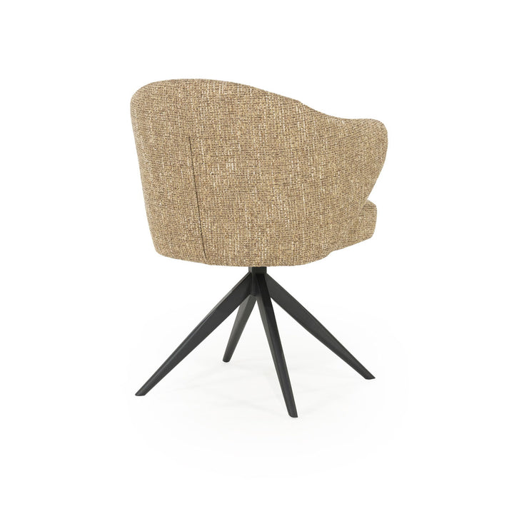 Stoel Connor – stof & metaal mosterd zwart donna