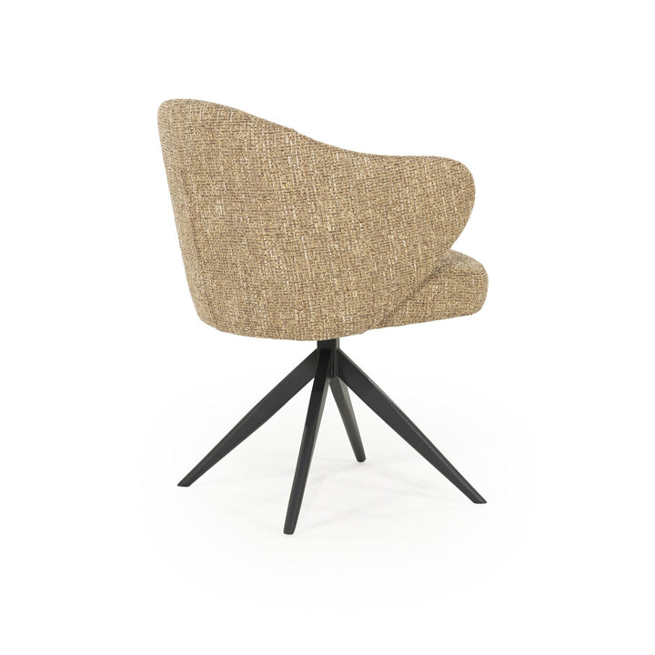 Stoel Connor – stof & metaal mosterd zwart donna