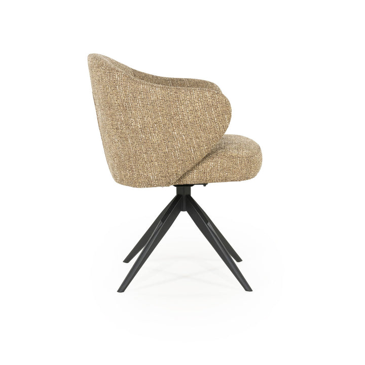 Stoel Connor – stof & metaal mosterd zwart donna