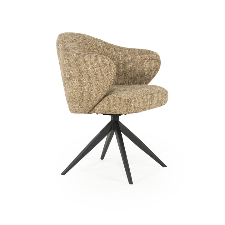 Stoel Connor – stof & metaal mosterd zwart donna