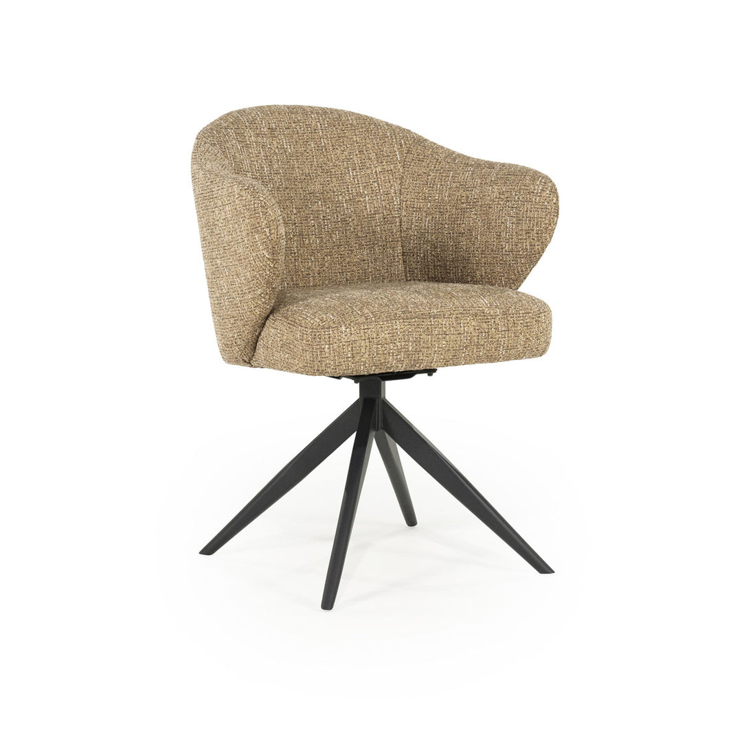 Stoel Connor – stof & metaal mosterd zwart donna