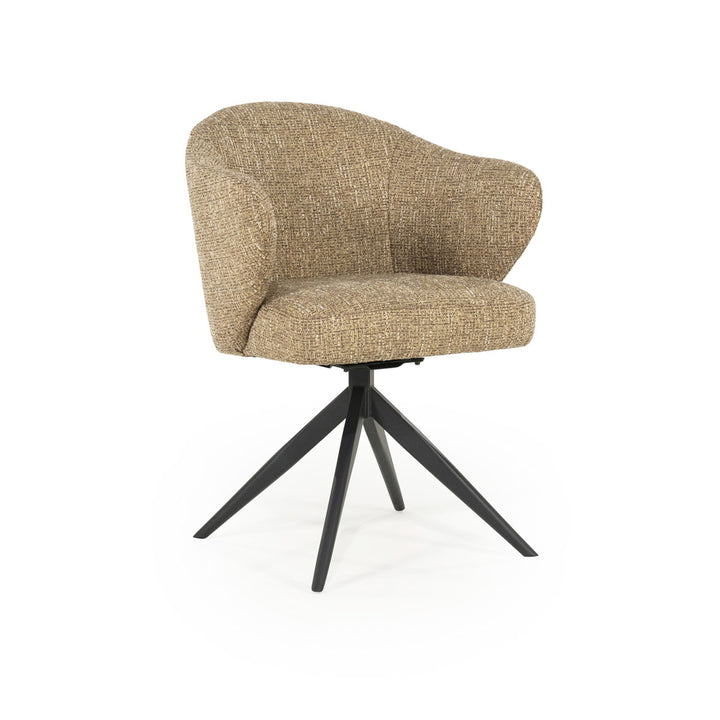 Stoel Connor – stof & metaal mosterd zwart donna