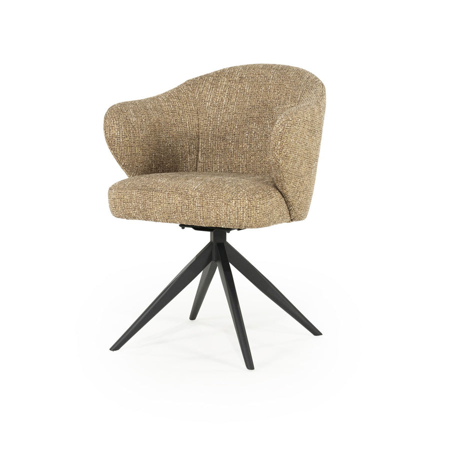 Stoel Connor – stof & metaal mosterd zwart donna
