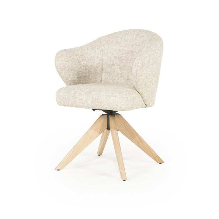 Stoel Connor – eiken & stof naturel beige donna