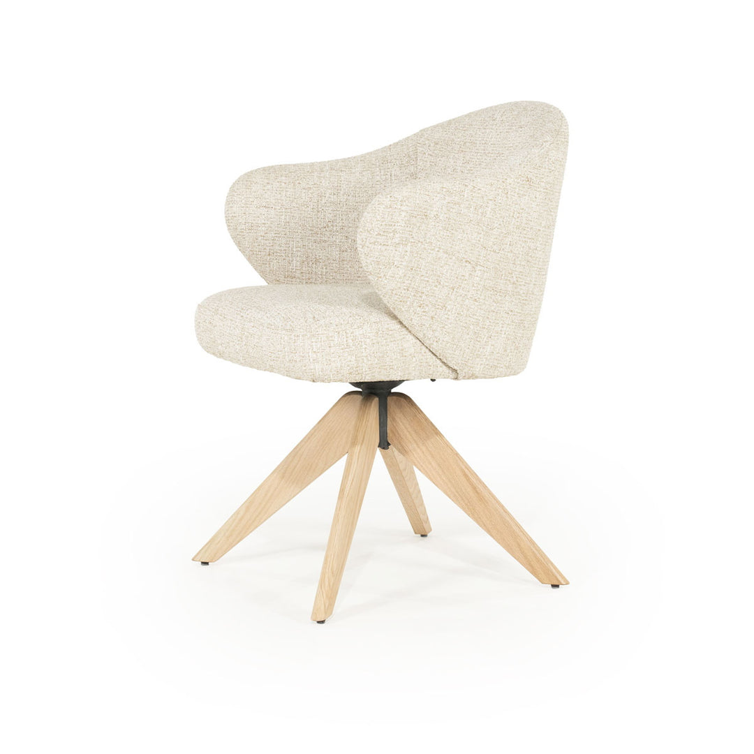 Stoel Connor – eiken & stof naturel beige donna