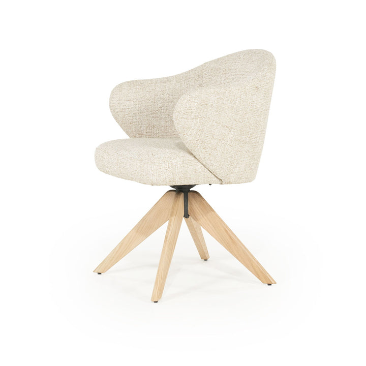 Stoel Connor – eiken & stof naturel beige donna