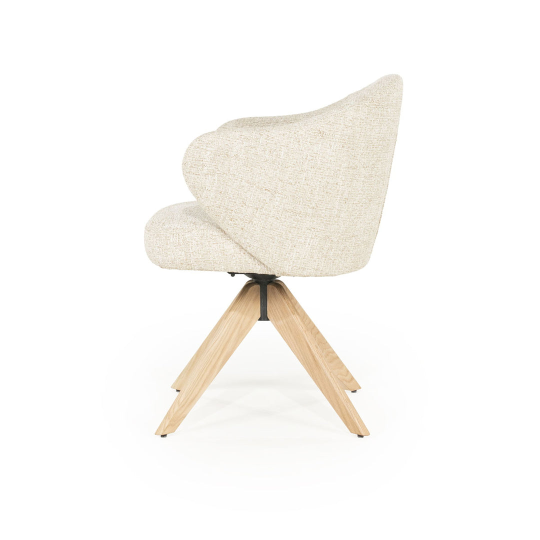 Stoel Connor – eiken & stof naturel beige donna