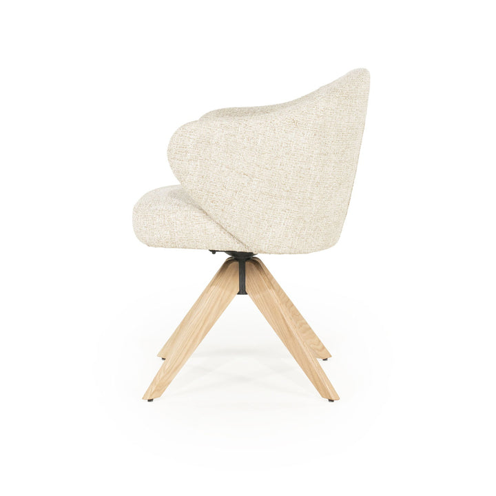 Stoel Connor – eiken & stof naturel beige donna