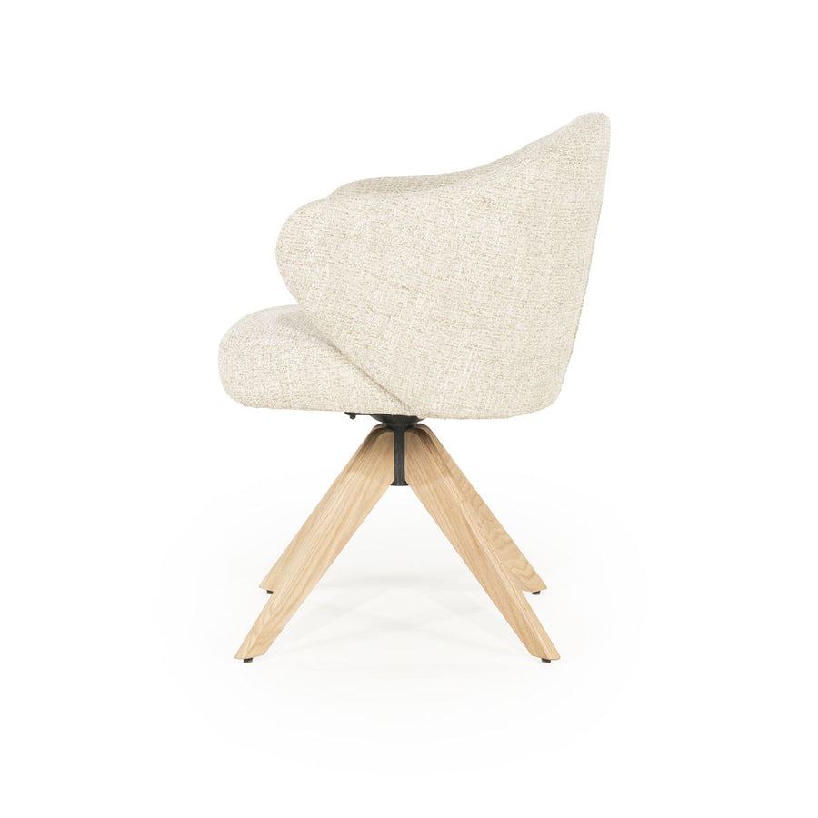 Stoel Connor – eiken & stof naturel beige donna