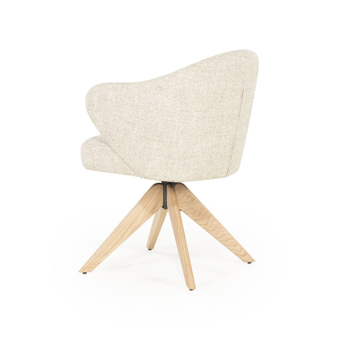 Stoel Connor – eiken & stof naturel beige donna