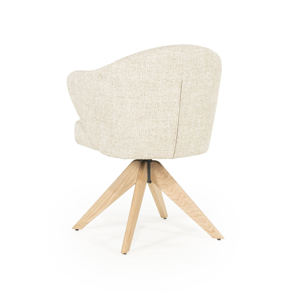 Stoel Connor – eiken & stof naturel beige donna