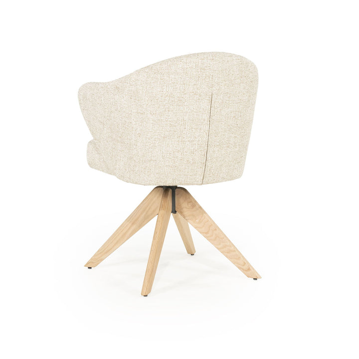 Stoel Connor – eiken & stof naturel beige donna