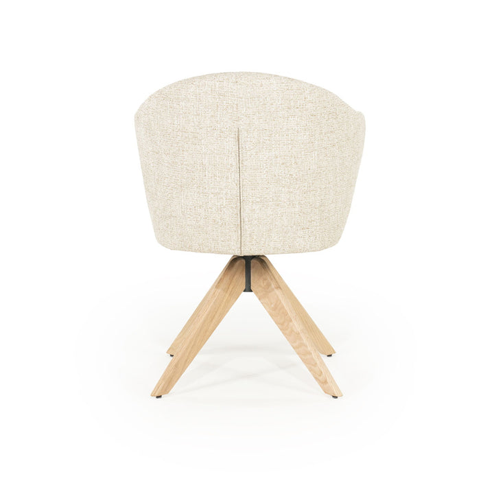 Stoel Connor – eiken & stof naturel beige donna