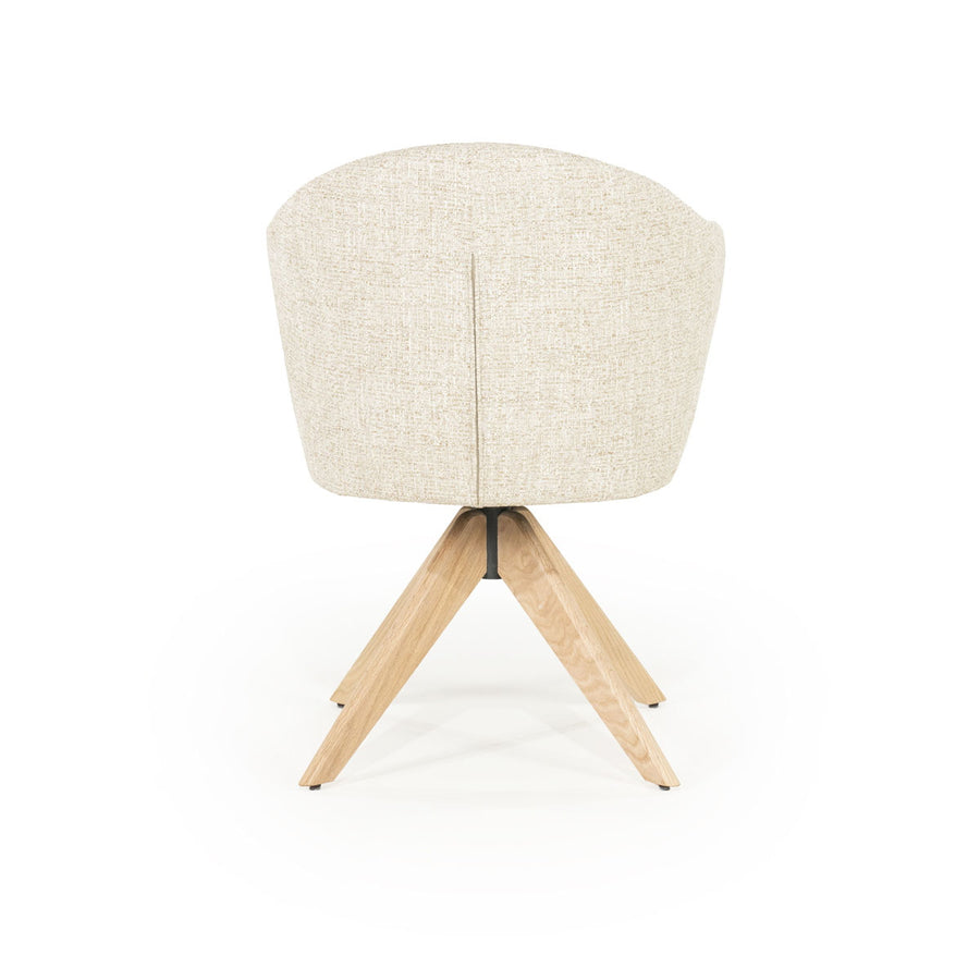 Stoel Connor – eiken & stof naturel beige donna