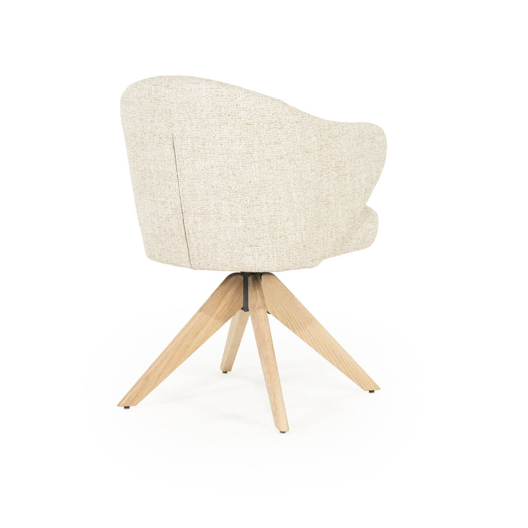 Stoel Connor – eiken & stof naturel beige donna