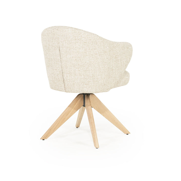 Stoel Connor – eiken & stof naturel beige donna