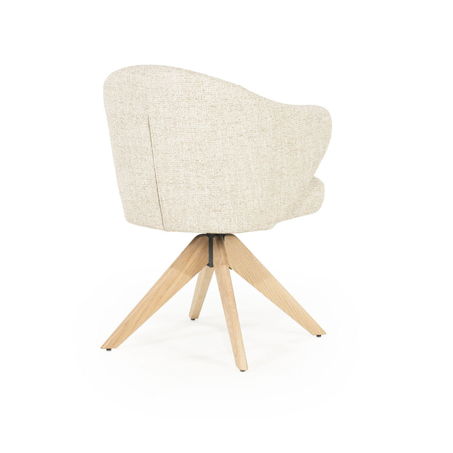 Stoel Connor – eiken & stof naturel beige donna