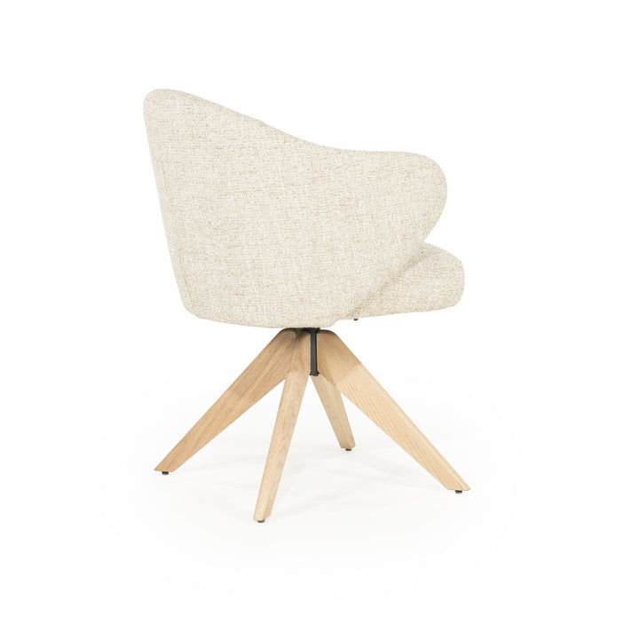 Stoel Connor – eiken & stof naturel beige donna