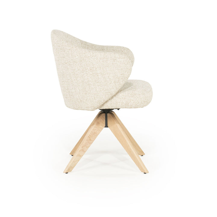 Stoel Connor – eiken & stof naturel beige donna