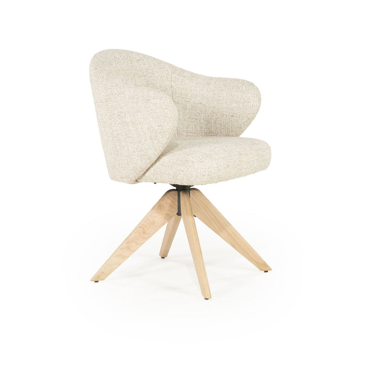 Stoel Connor – eiken & stof naturel beige donna