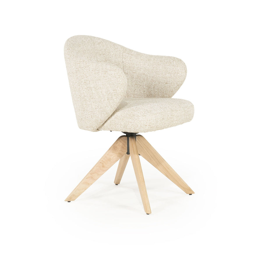 Stoel Connor – eiken & stof naturel beige donna