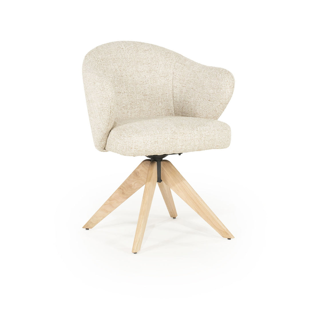 Stoel Connor – eiken & stof naturel beige donna