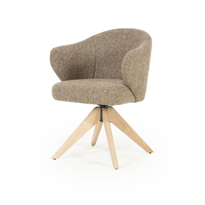 Stoel Connor – eiken & stof naturel bruin donna