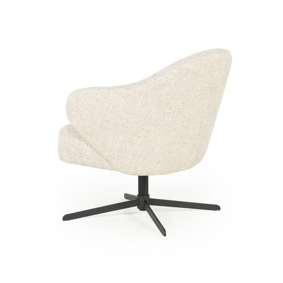 Fauteuil Connor – stof & metaal beige donna