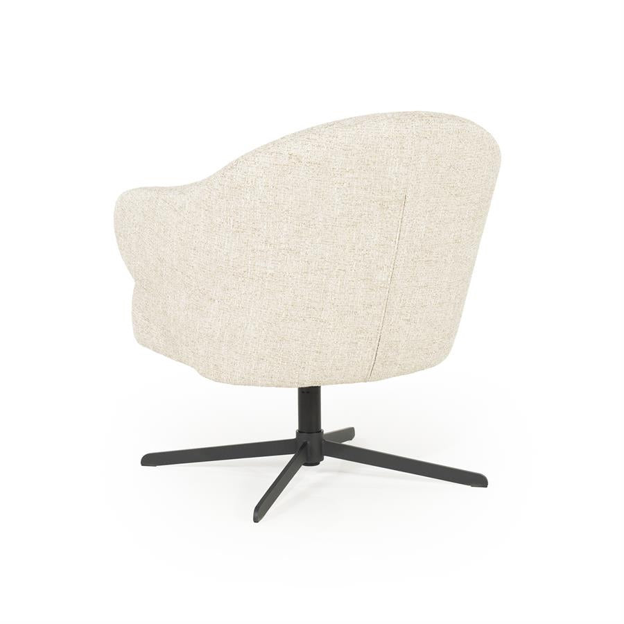 Fauteuil Connor – stof & metaal beige donna