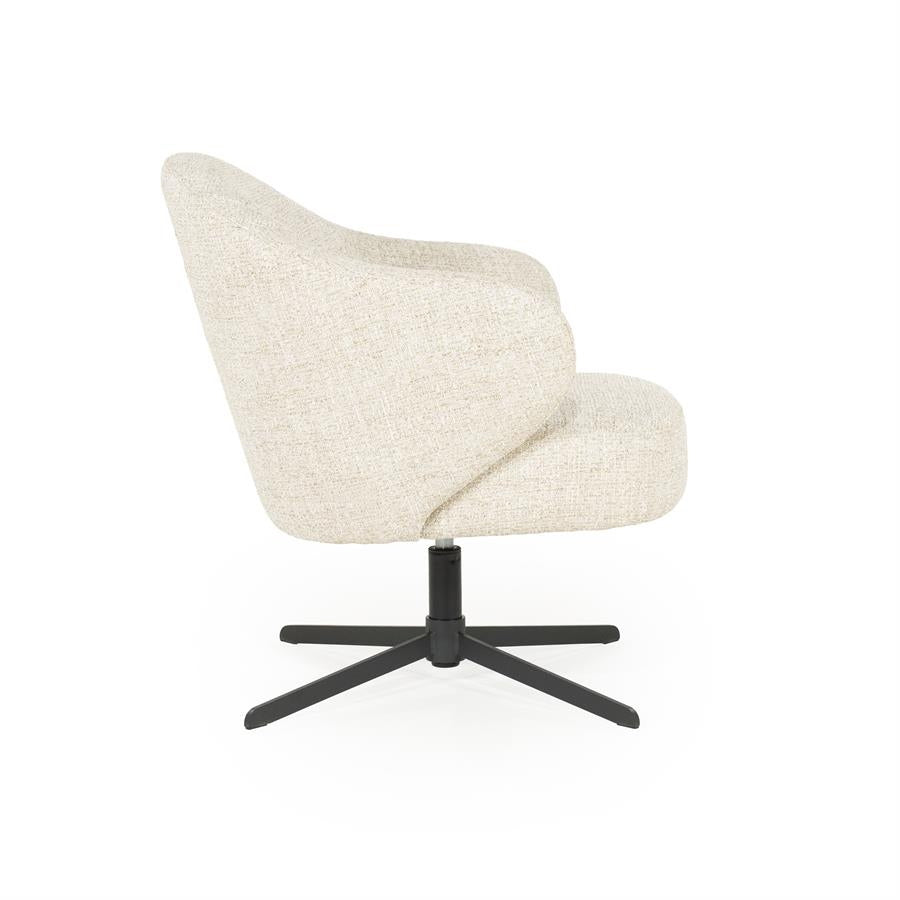 Fauteuil Connor – stof & metaal beige donna