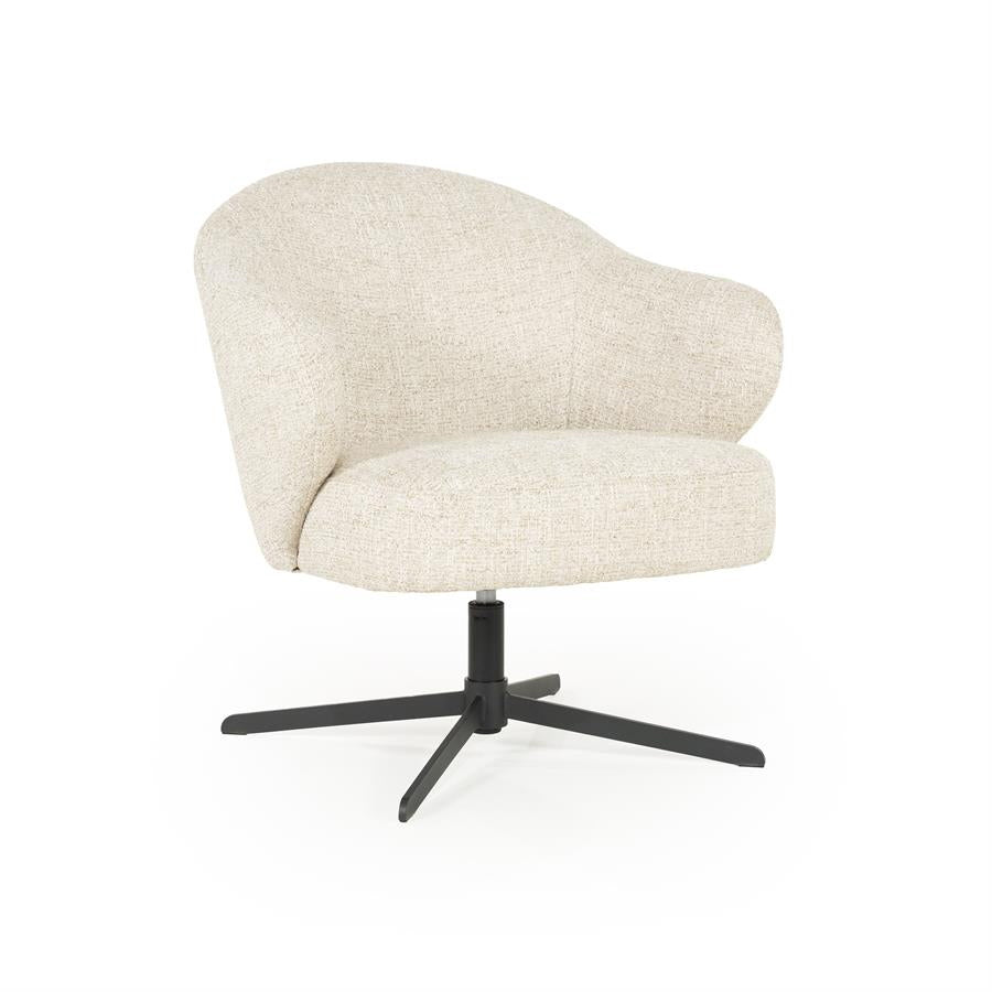 Fauteuil Connor – stof & metaal beige donna