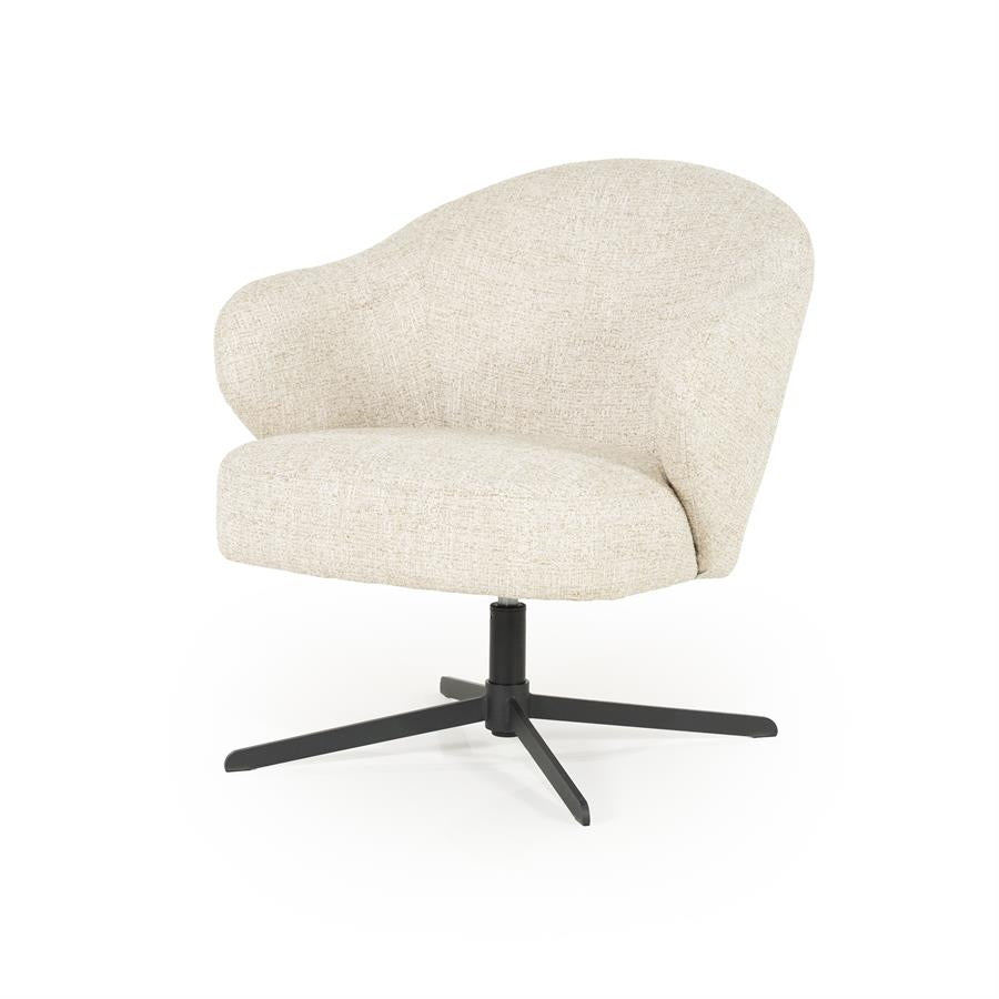 Fauteuil Connor – stof & metaal beige donna
