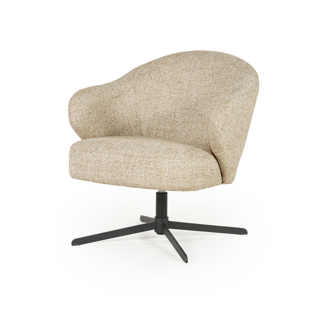 Fauteuil Connor – stof & metaal taupe donna
