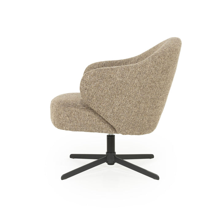 Fauteuil Connor – stof & metaal bruin donna