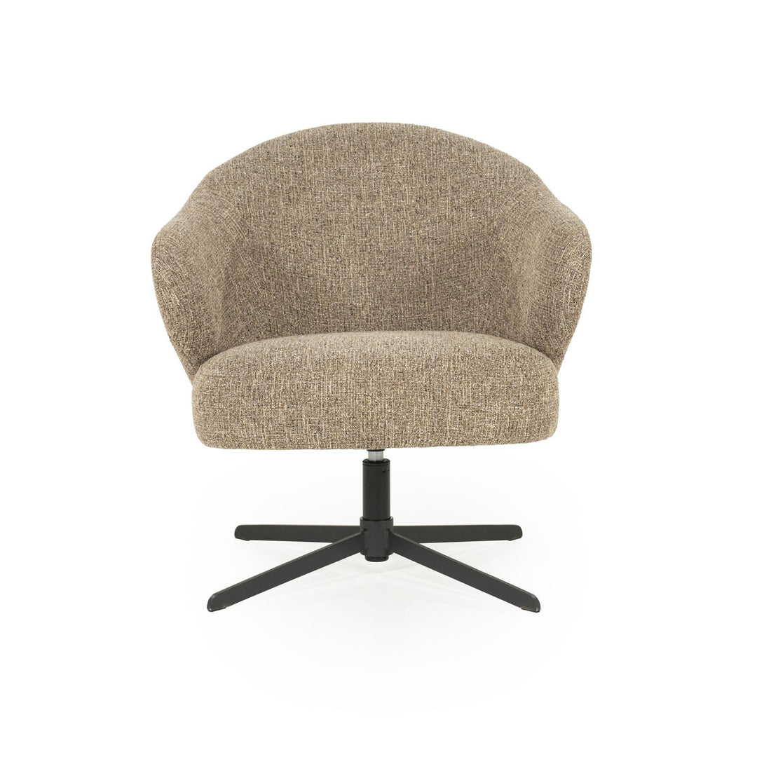 Fauteuil Connor – stof & metaal bruin donna