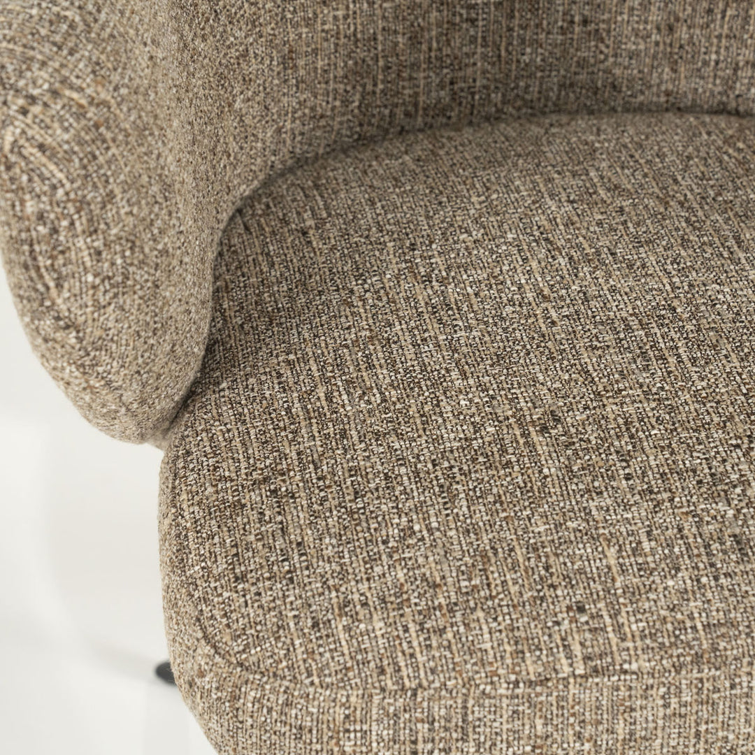 Fauteuil Connor – stof & metaal bruin donna