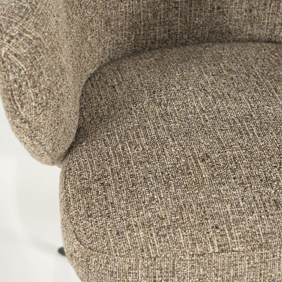 Fauteuil Connor – stof & metaal bruin donna