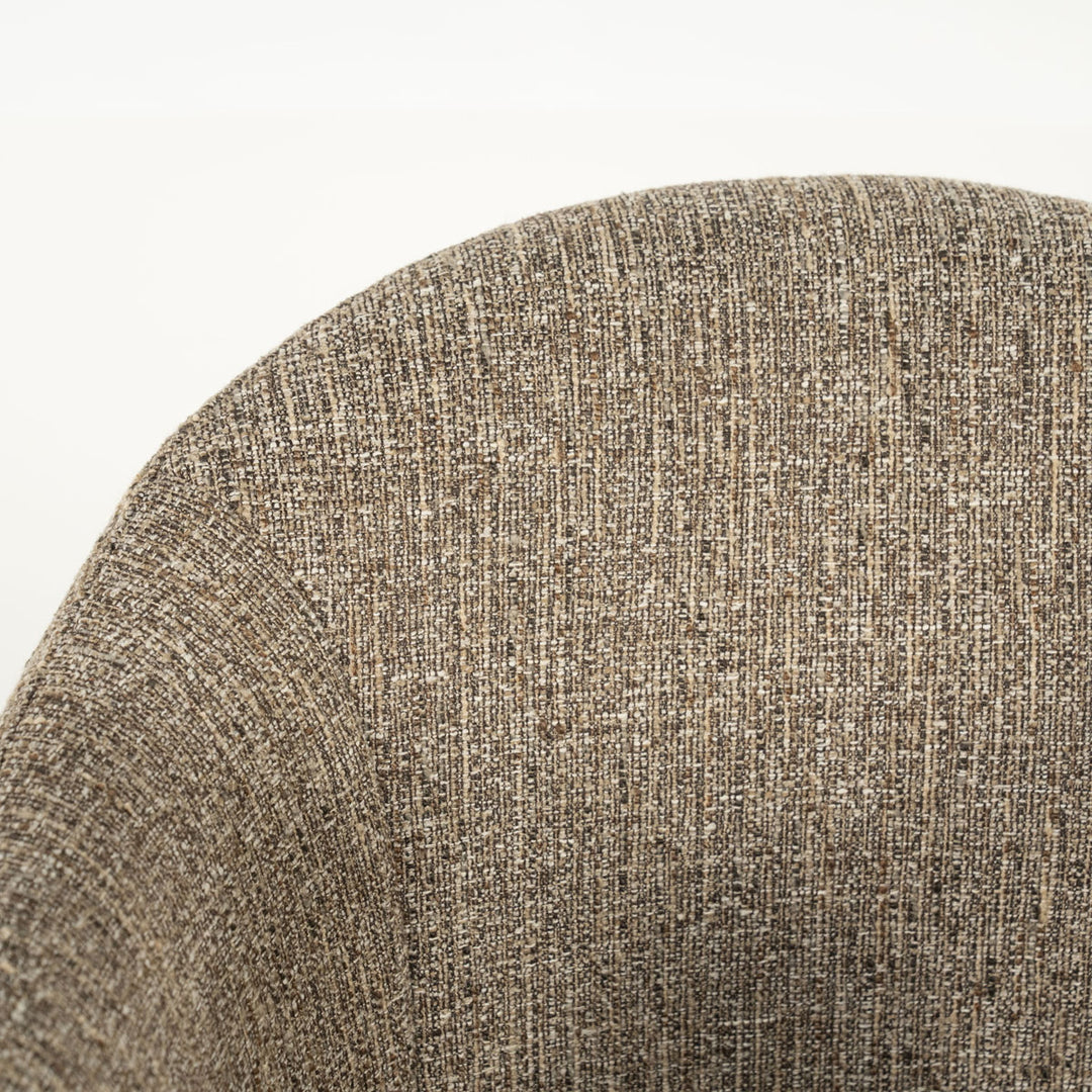 Fauteuil Connor – stof & metaal bruin donna