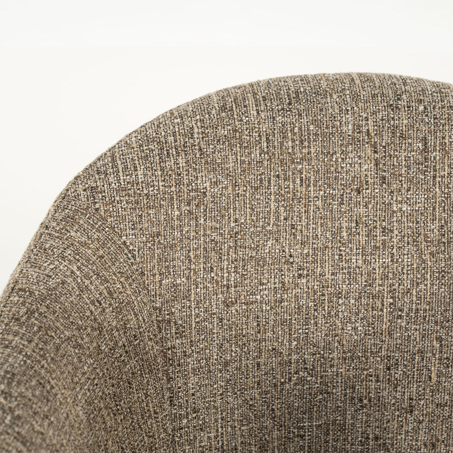 Fauteuil Connor – stof & metaal bruin donna
