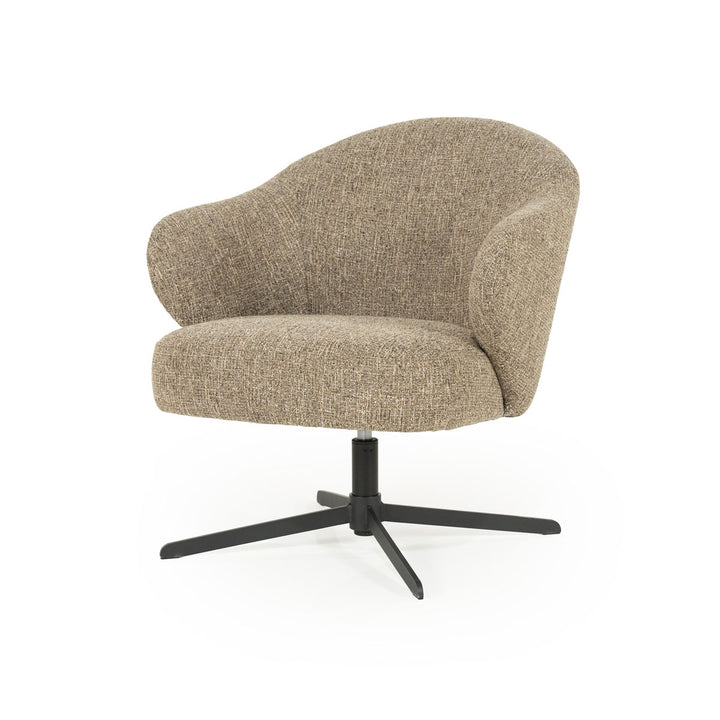 Fauteuil Connor – stof & metaal bruin donna