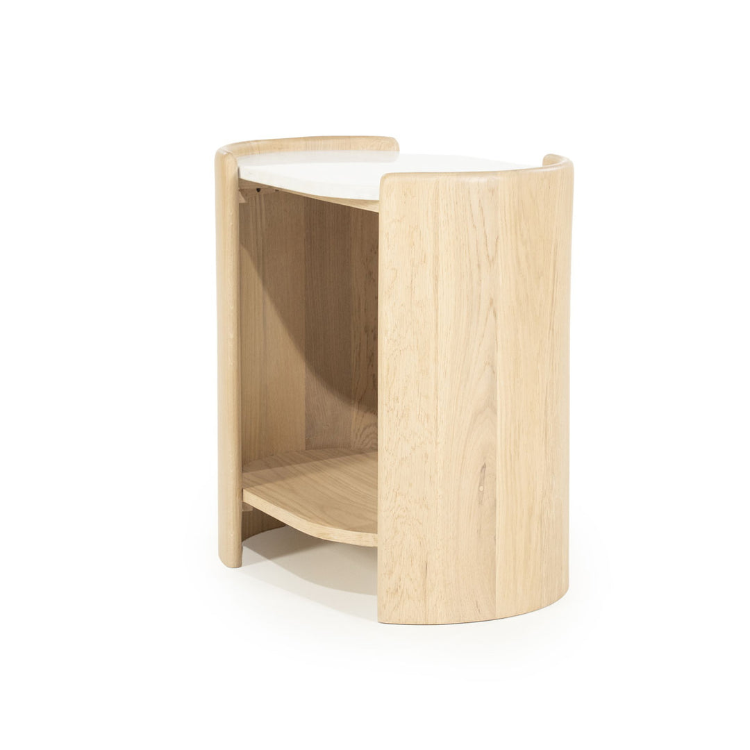 Bijzettafel Don – eiken & marmer naturel