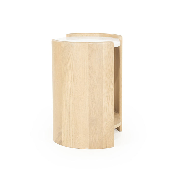 Bijzettafel Don – eiken & marmer naturel