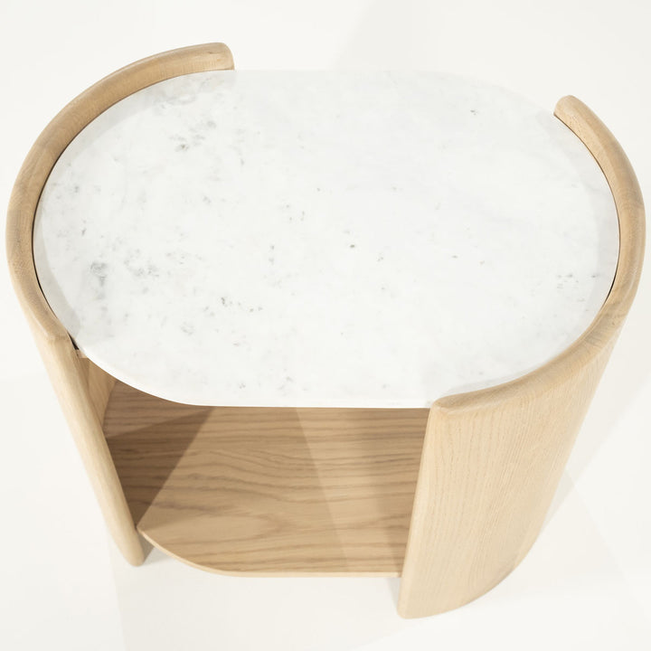 Bijzettafel Don – eiken & marmer naturel