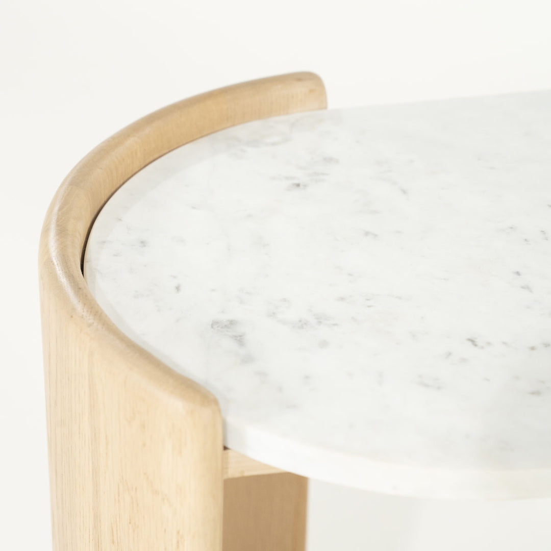 Bijzettafel Don – eiken & marmer naturel
