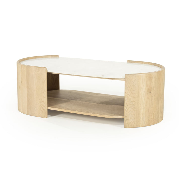 Salontafel Don – eikenhout, eikenfineer & marmer naturel