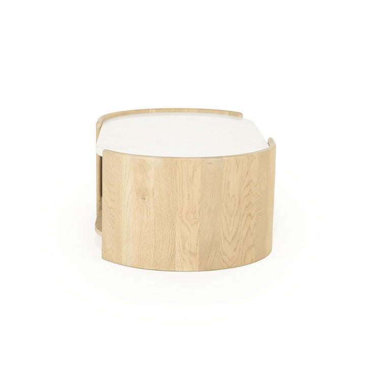 Salontafel Don – eikenhout, eikenfineer & marmer naturel