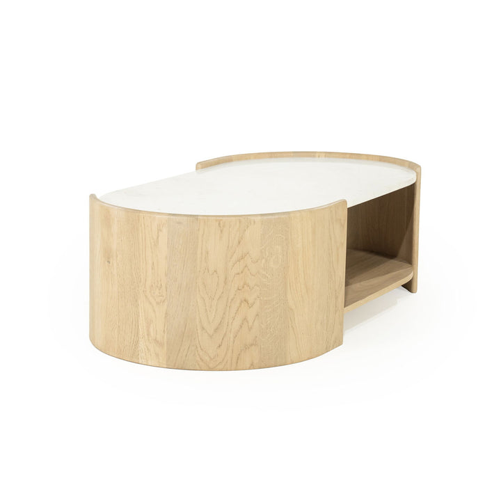 Salontafel Don – eikenhout, eikenfineer & marmer naturel