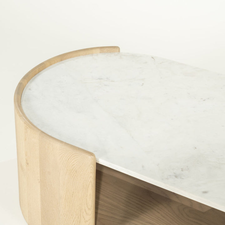 Salontafel Don – eikenhout, eikenfineer & marmer naturel