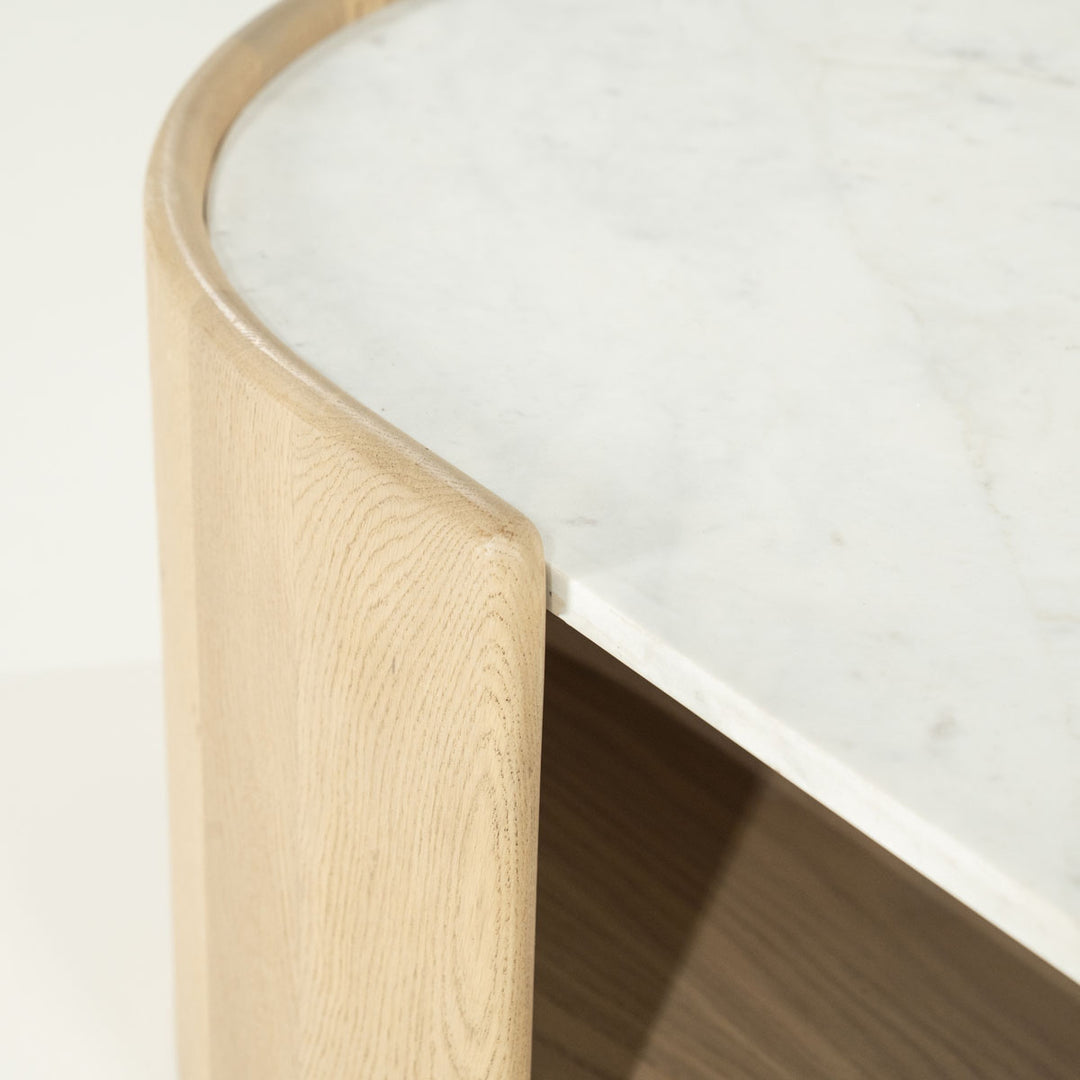 Salontafel Don – eikenhout, eikenfineer & marmer naturel